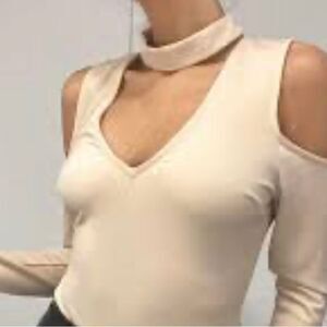 SEEK The Label Bodysuit Long Sleeve Cold Shoulder D Pink NWT Small
